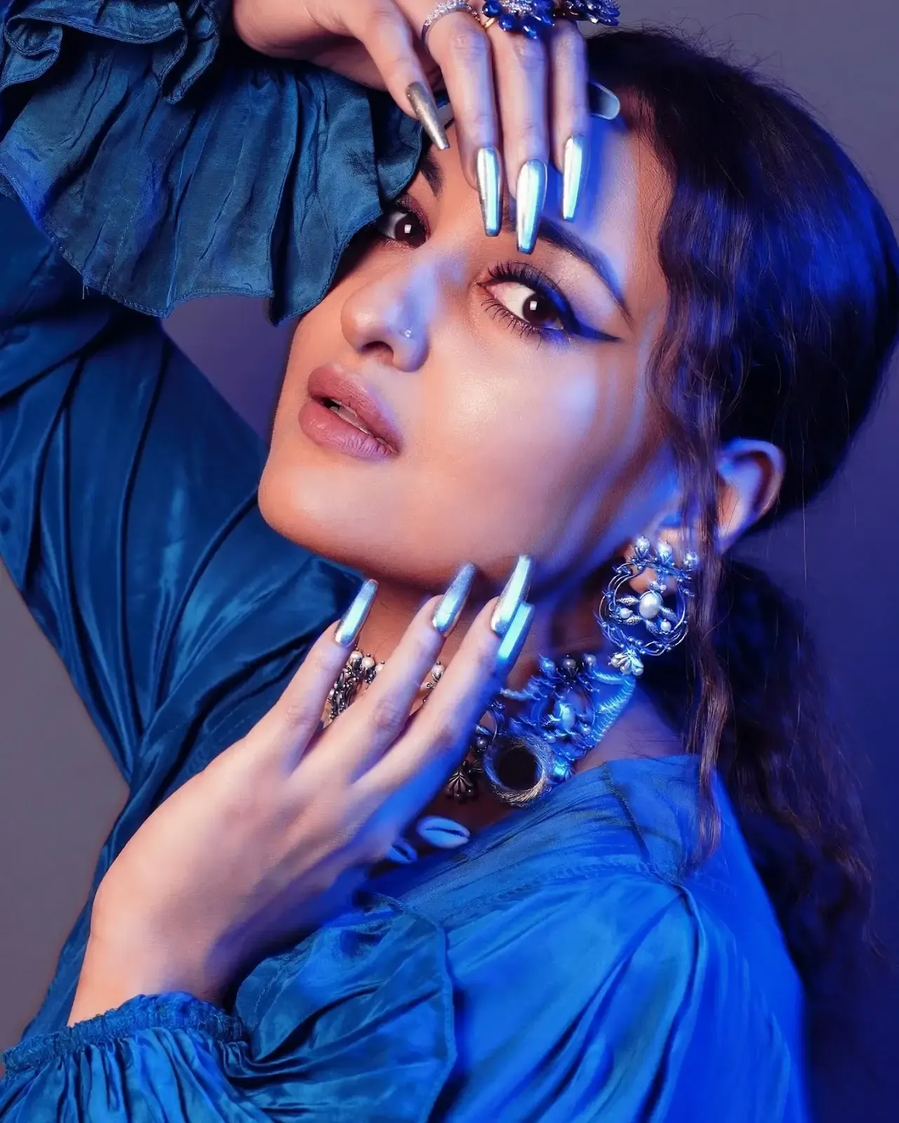 Bollywood Actress Sonakshi Sinha In Beautiful Blue Dress